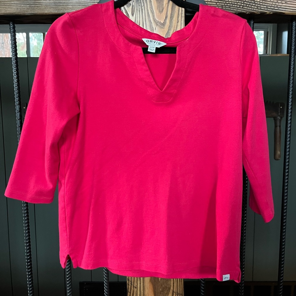Orvis Women's Vibrant pink 3/4 Sleeve Top